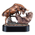 Bull Fighting with Bear - 10" W x 9.5" H